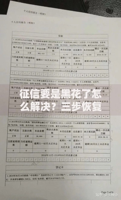 征信要是黑花了怎么解决？三步恢复技巧全面解析