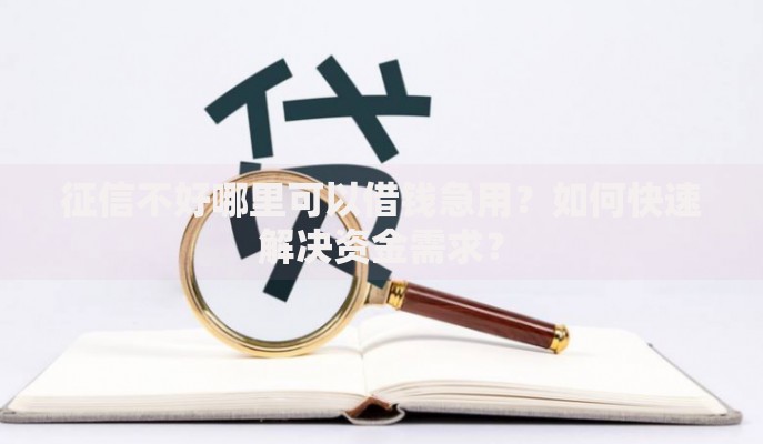 征信不好哪里可以借钱急用？如何快速解决资金需求？