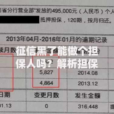 征信黑了能做个担保人吗？解析担保资格条件及补救措施
