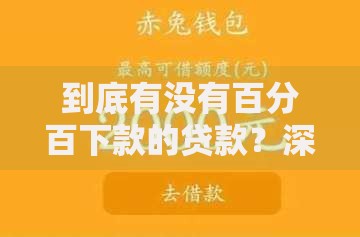 到底有没有百分百下款的贷款？深度解析