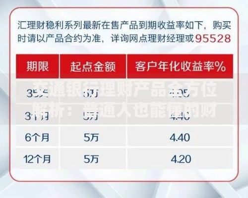 交通银行理财产品全方位解析：普通人也能懂的财富增值指南