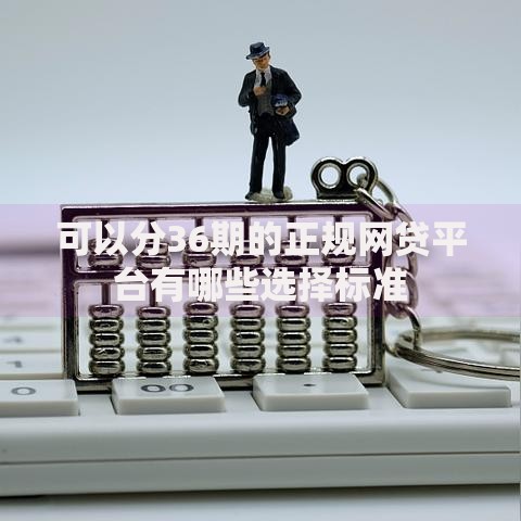 可以分36期的正规网贷平台有哪些选择标准