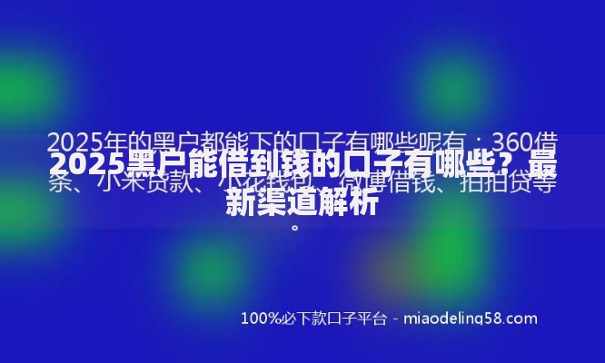 2025黑户能借到钱的口子有哪些？最新渠道解析