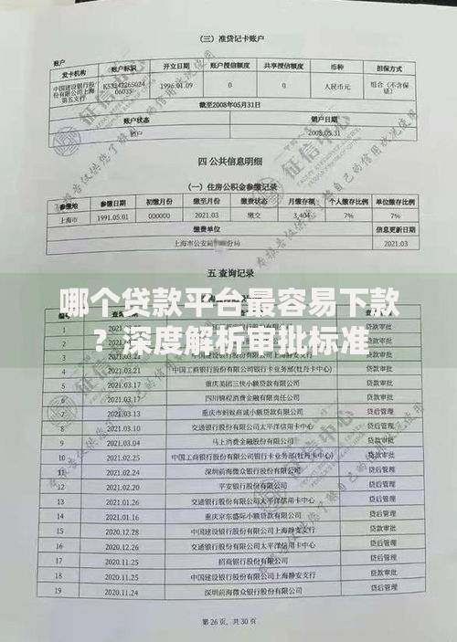 哪个贷款平台最容易下款？深度解析审批标准