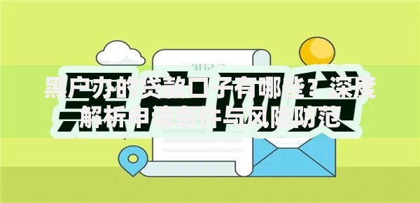 黑户办的贷款口子有哪些？深度解析申请条件与风险防范