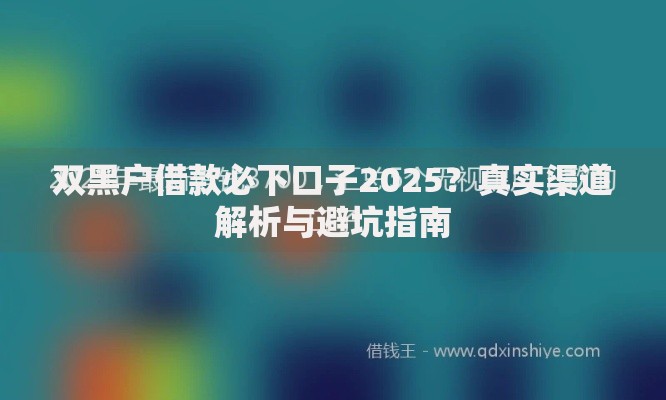 双黑户借款必下口子2025？真实渠道解析与避坑指南