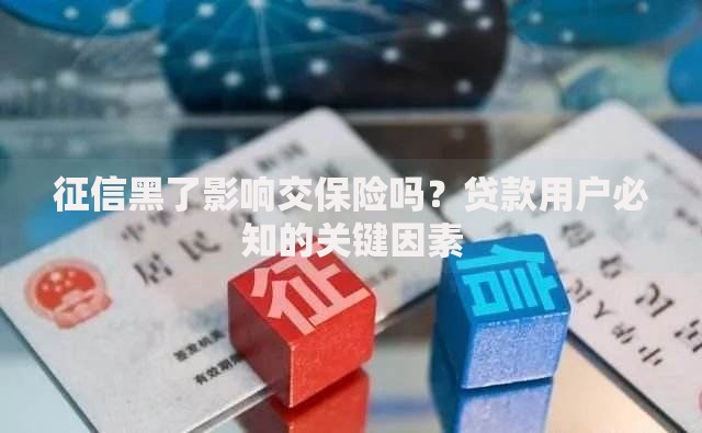 征信黑了影响交保险吗？贷款用户必知的关键因素