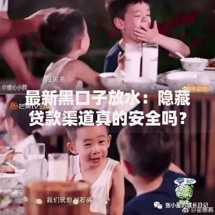 最新黑口子放水：隐藏贷款渠道真的安全吗？