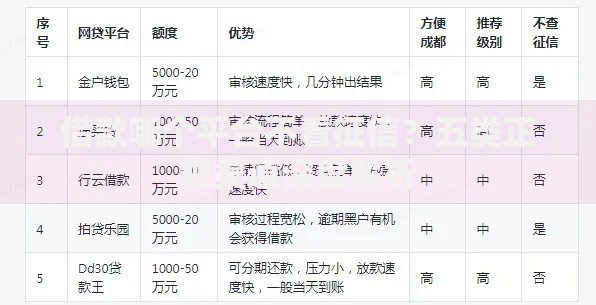 借款哪个平台不看征信？五类正规渠道深度解析