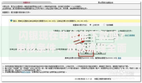 闪银现在申请能下款吗？审核条件、放款流程全面解析