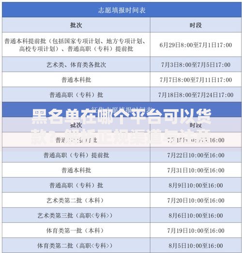 黑名单在哪个平台可以货款？解析正规渠道与注意事项