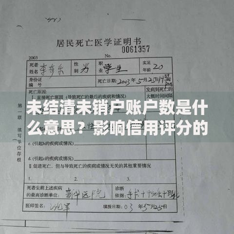 未结清未销户账户数是什么意思？影响信用评分的关键指标