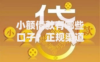 小额借款有哪些口子？正规渠道全解析