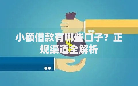 小额借款有哪些口子？正规渠道全解析