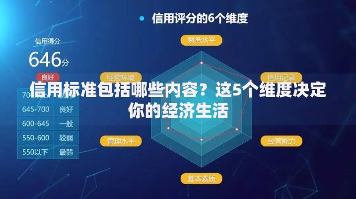 信用标准包括哪些内容？这5个维度决定你的经济生活
