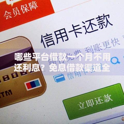 哪些平台借款一个月不用还利息？免息借款渠道全面解析
