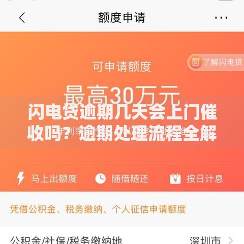 闪电贷逾期几天会上门催收吗？逾期处理流程全解析