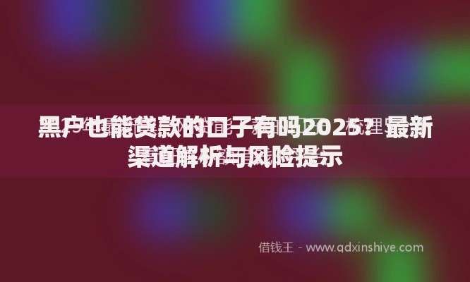 黑户也能贷款的口子有吗2025？最新渠道解析与风险提示