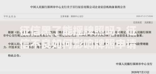 征信黑了能摇牌照吗？征信不良如何影响牌照申请解析