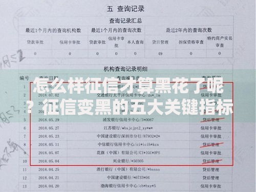 怎么样征信才算黑花了呢？征信变黑的五大关键指标