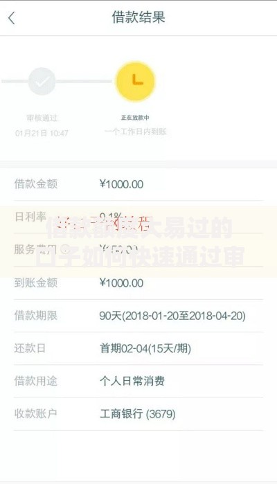 借款额度大易过的口子如何快速通过审核