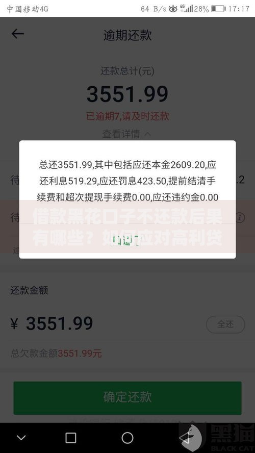 借款黑花口子不还款后果有哪些？如何应对高利贷陷阱
