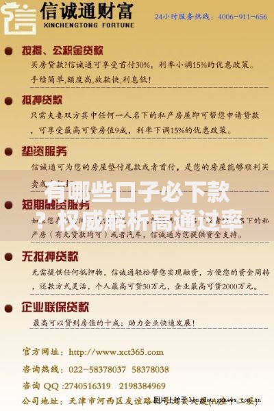 有哪些口子必下款？权威解析高通过率贷款渠道