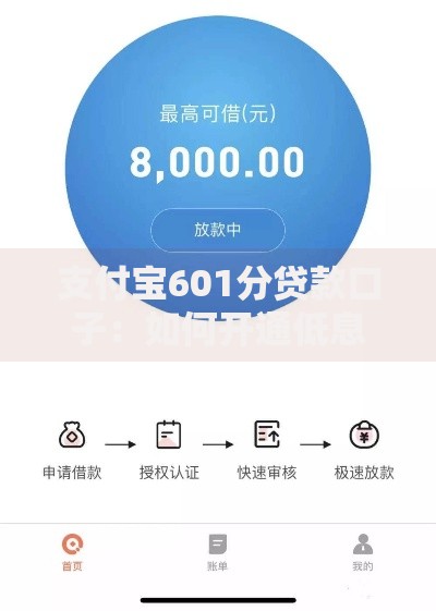 支付宝601分贷款口子：如何开通低息借款渠道？