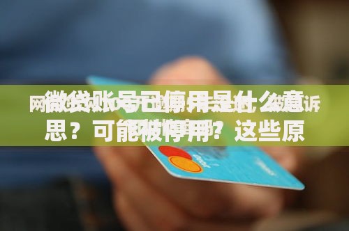 微贷账号已停用是什么意思？可能被停用？这些原因和应对方法要了解