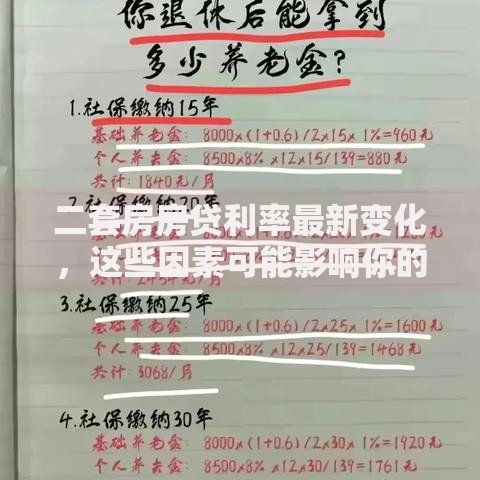 二套房房贷利率最新变化，这些因素可能影响你的月供！