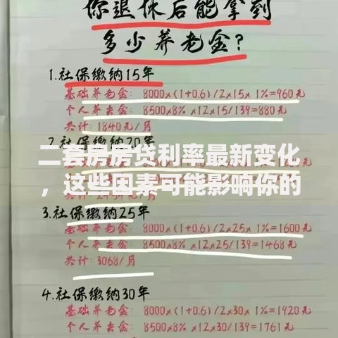 二套房房贷利率最新变化，这些因素可能影响你的月供！
