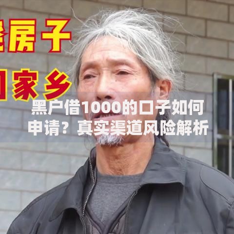 黑户借1000的口子如何申请？真实渠道风险解析
