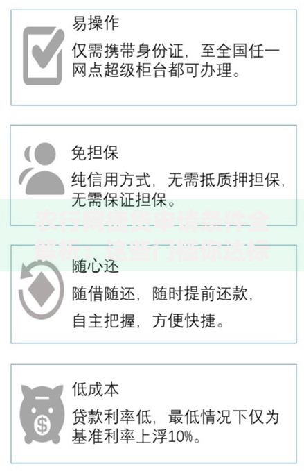 农行网捷贷申请条件全解析：这些门槛你达标了吗？