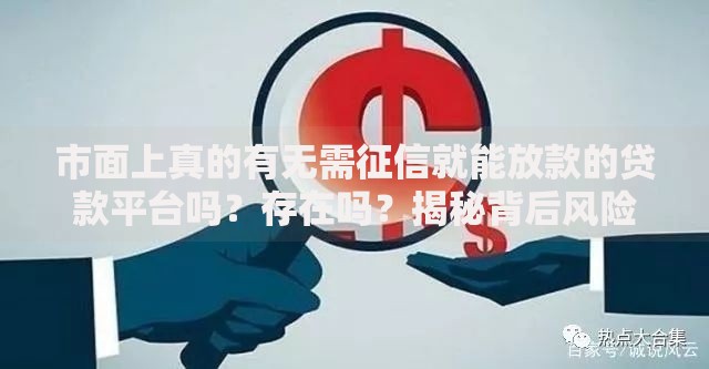 市面上真的有无需征信就能放款的贷款平台吗？存在吗？揭秘背后风险与合规路径