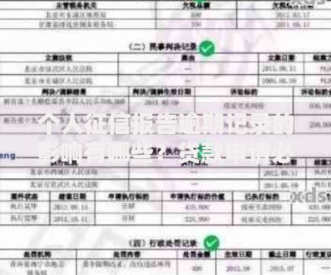 个人征信报告逾期记录的影响有哪些？贷款申请必知