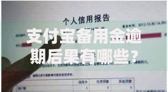 支付宝备用金逾期后果有哪些？这些影响你可能没想到