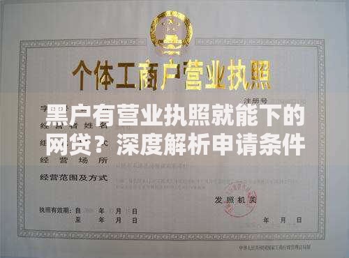 黑户有营业执照就能下的网贷?深度解析申请条件与流程 黑户有营业执照就能下的网贷?深度解析申请条件与流程