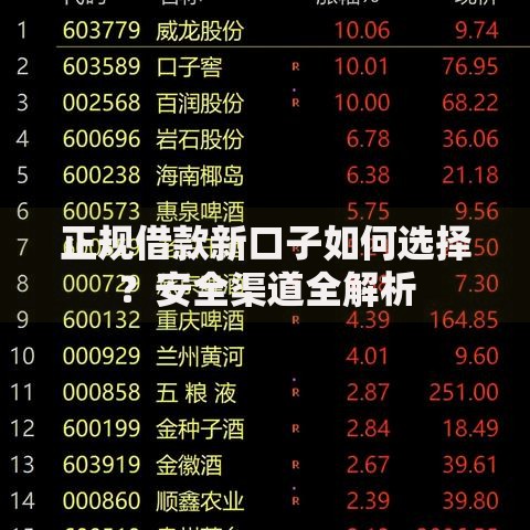 正规借款新口子如何选择？安全渠道全解析