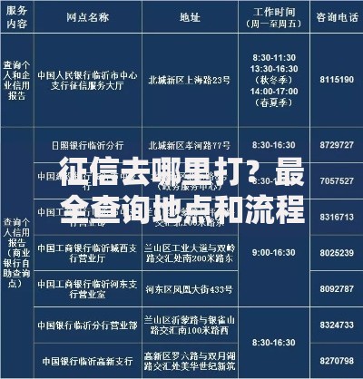 征信去哪里打？最全查询地点和流程指南