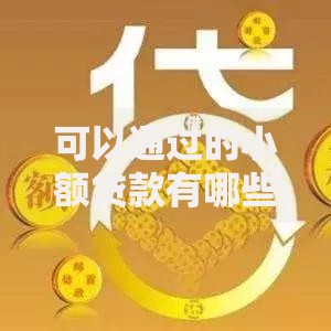 可以通过的小额贷款有哪些正规渠道？