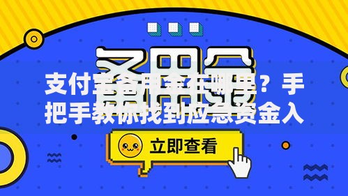 支付宝备用金在哪里？手把手教你找到应急资金入口