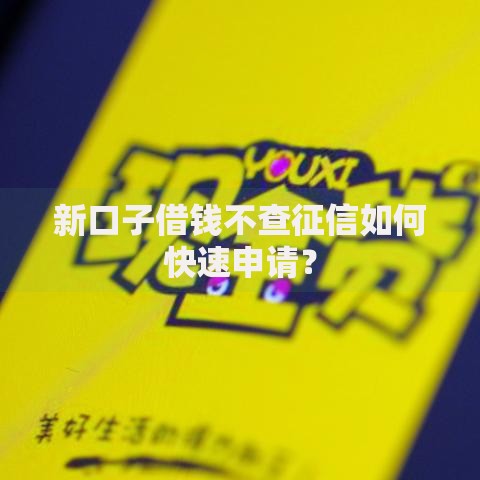 新口子借钱不查征信如何快速申请？