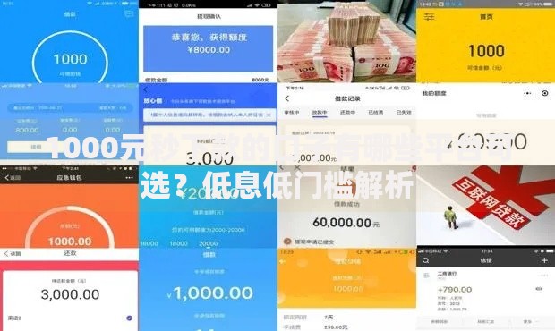 1000元秒下款的口子有哪些平台可选？低息低门槛解析