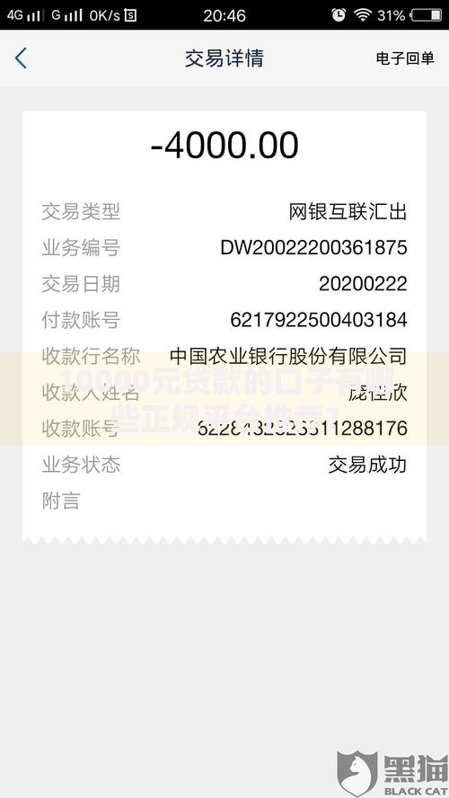 10000元贷款的口子有哪些正规平台推荐？