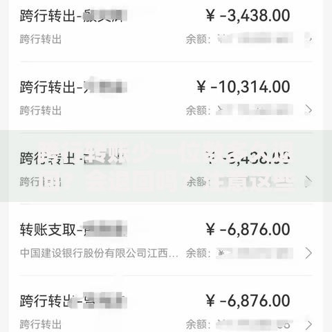 跨行转账少一位数多久退回？会退回吗？注意这些关键点