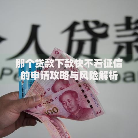 那个贷款下款快不看征信的申请攻略与风险解析