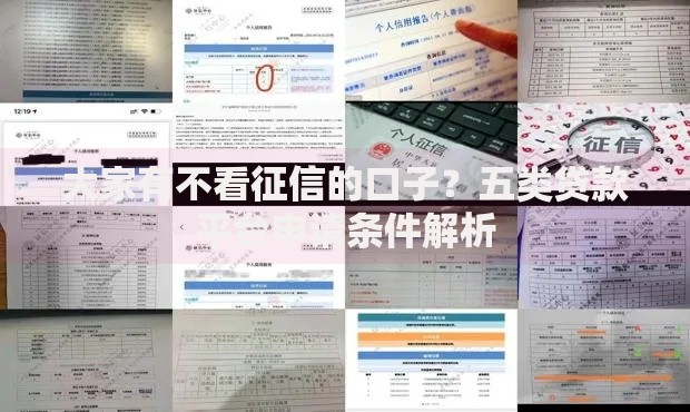 大家有不看征信的口子？五类贷款平台申请条件解析