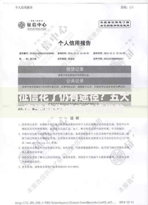 征信花了仍有途径？五大方法助你成功申请贷款