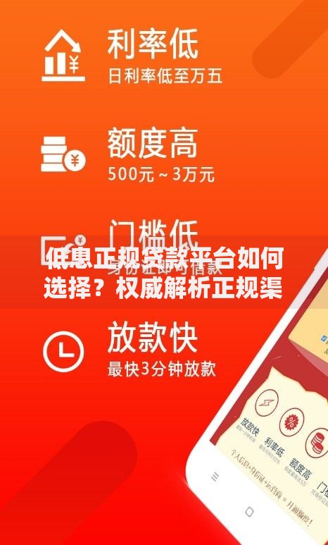 低息正规贷款平台如何选择？权威解析正规渠道与低息策略