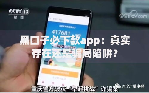 黑口子必下款app：真实存在还是骗局陷阱？